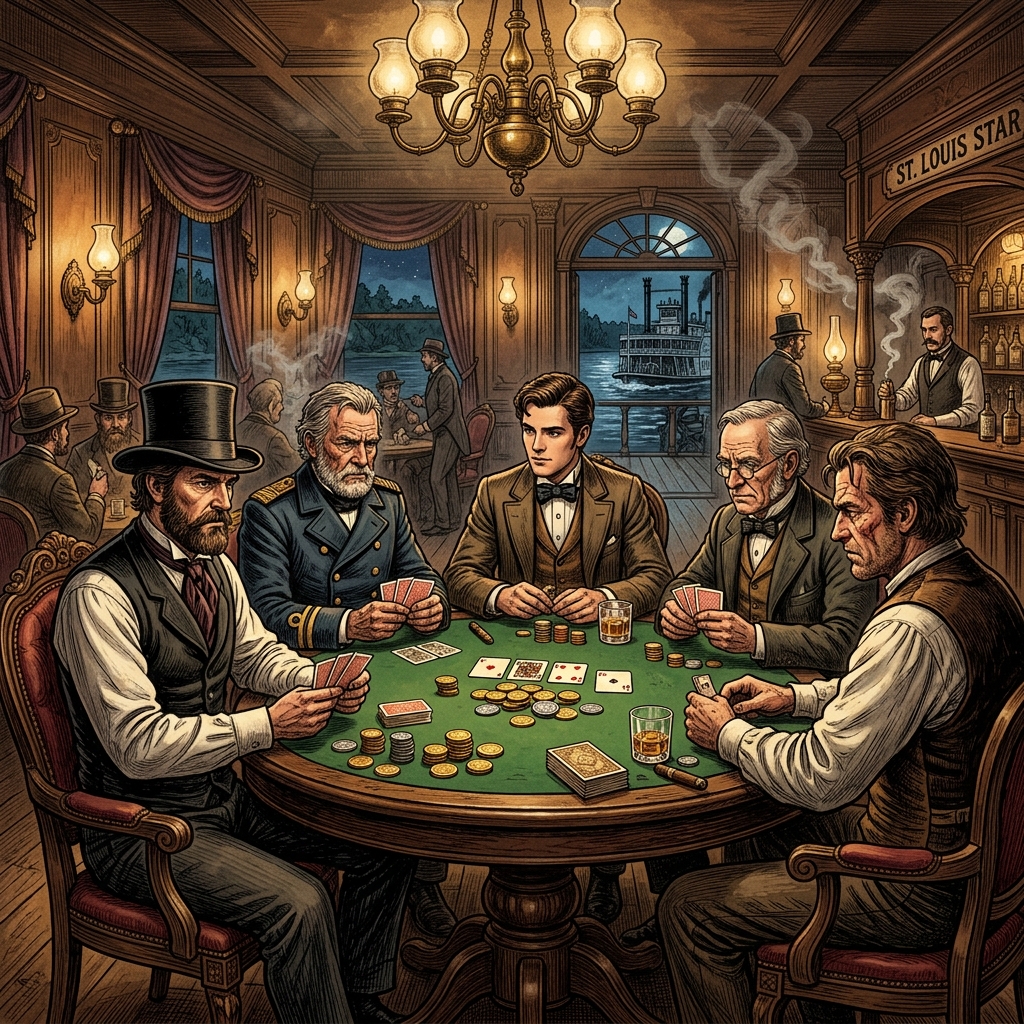 19th Century Mississippi Riverboat Poker Game
